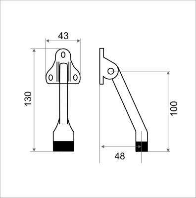 На картинке «Ограничитель "Trodos" "Козья ножка" белый»