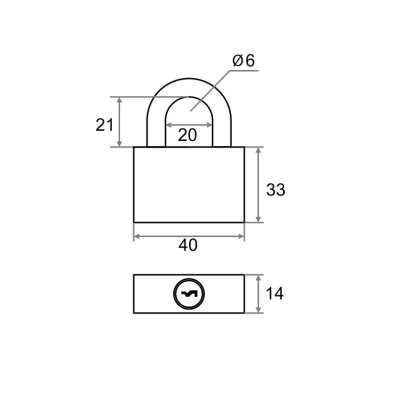 На картинке «Замок навесной "Trodos" (Box) BC-BL5-40 латунь»