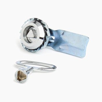 Замок почтовый 705-MS для шкафов и ящиков, прямая планка, треугольный ключ