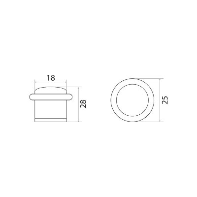 На картинке «Ограничитель "Trodos" "153" вертикальный малый 08.08.30, медь»