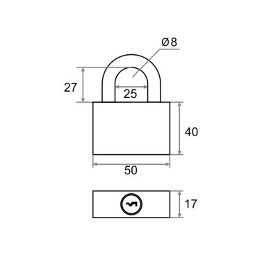 На картинке «Замок навесной "Trodos" (Blister) BC-BL5-50  латунь»