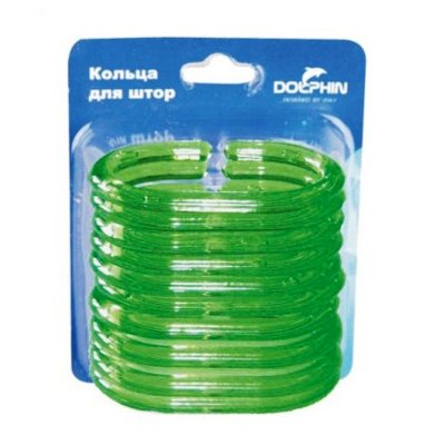 На картинке «Набор колец для штор "Delphinium" "блистер" зеленые (12 шт)»