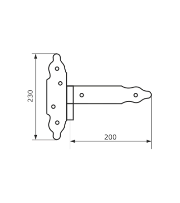 На картинке «Петля-стрела фигурная ПС-200 "Домарт" чёрная, съёмная, правая »