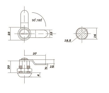 Замок почтовый Eurolock ЗП EU 20_180 20 мм, изогнутая планка на 10мм 