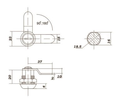 На картинке «Замок почтовый "Eurolock" ЗП-20/180 20 мм, изогнутая планка на 10мм »