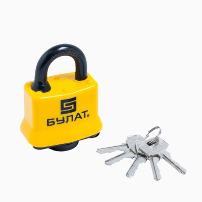 На картинке «Замок навесной БУЛАТ ВС 0340 всепогодный 5кл. d=8мм»