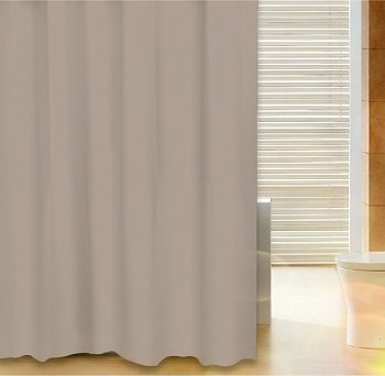 Штора для ванной Delphinium Лавита полиэстер 180х180см, 12 колец, коричневый