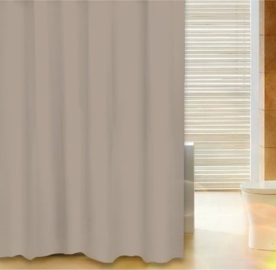 На картинке «Штора для ванной Delphinium "Лавита" полиэстер 180х180см, 12 колец, коричневый*»