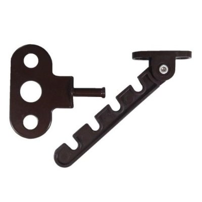 На картинке «Ограничитель оконный для пластиковых окон  4-поз. штифт d5мм  коричневый»