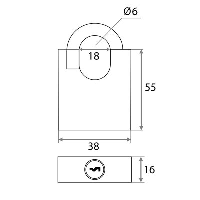 На картинке «Замок навесной "Trodos" (Box) BC-HB-40 допзащита дужки, полимер»