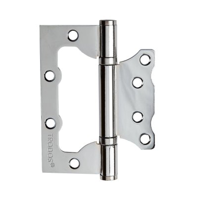 На картинке «Петля накладная Vrata 100х75х2,0 без врезки, б/к, хром, флоупак»