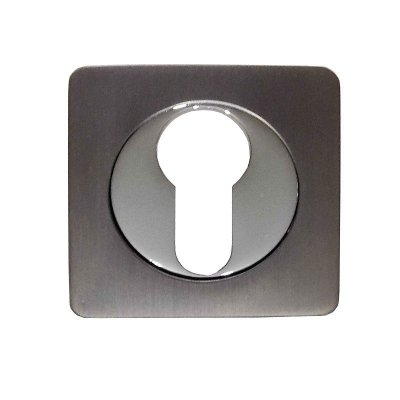 На картинке «Накладка на цилиндр "Trodos" ET02-AL GP/CP "квадрат" графит/хром»