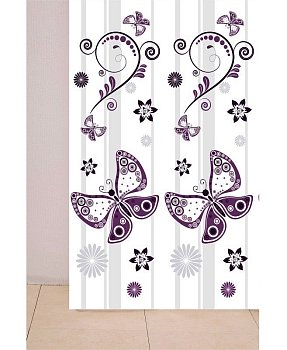 Штора для ванной Delphinium WS-800 Бабочки ПВХ (180х180мм)