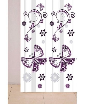 На картинке «Штора для ванной "Delphinium" WS-800 "Бабочки" ПВХ (180х180мм)»