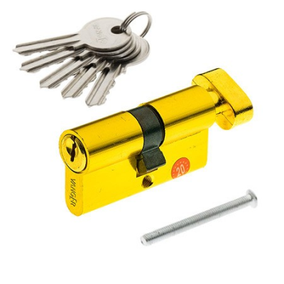 На картинке «Механизм  цилиндровый Vanger EL-60-C-G алюминий,золото»