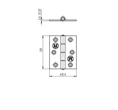 На картинке «Петля карточная  50х40 цинк (М-К)»