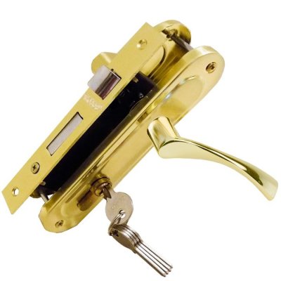 На картинке «Замок врезной TRODOS 61/76 PB (золото)»