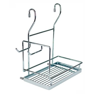 На картинке «Полка на рейлинг Trodos "KS-2013" прямоугольная 1-ярусная, хром»