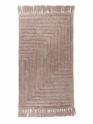 На картинке «Ковер Zenfort "Прованс Зигзаг" с кистями, хлопок, 60х100см, капучино»