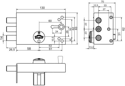 На картинке «Замок накладной "Эльбор Лазурит" 1.02.51 КМА»