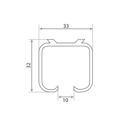 На картинке «Направляющая для раздвижных дверей "TRODOS"  "Верхняя" 2м»