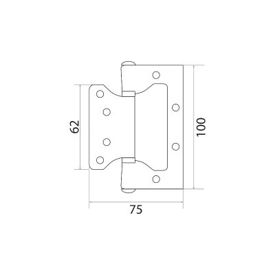 На картинке «Петля "Trodos"100х75х2.0 мм "бабочка" медь (AC)»