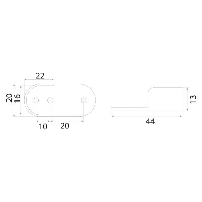 На картинке «Держатель для овальной штанги, штампованный*»