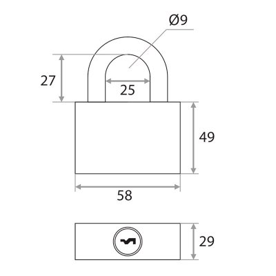 На картинке «Замок навесной "Trodos" (Box) ВС-IG 1-55 всепогодный»