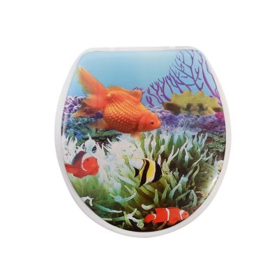 На картинке «Сиденье для унитаза SK-06021 золотая рыбка»
