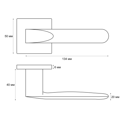 На картинке «Ручка раздельная Vrata "2173 AL" серия 03 slim, черный»