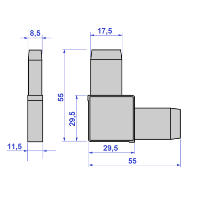 На картинке «Соединительный уголок для профиля москитной сетки  (4 шт)»