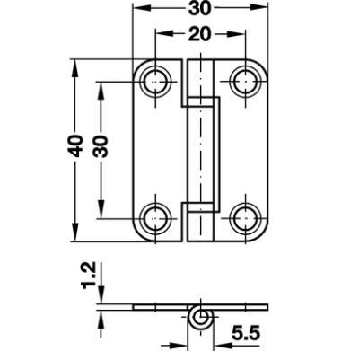 На картинке «Петля карточная  30х40 цинк (М-К)»