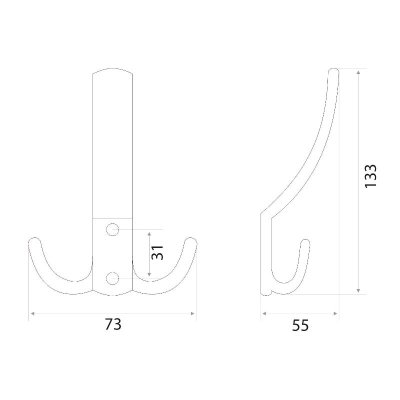На картинке «Крючок " 3-х рожковый перфо" (04.46.01) (PB) золото»