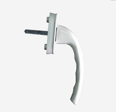 На картинке «Ручка оконная "Hoppe" металлическая, белая»