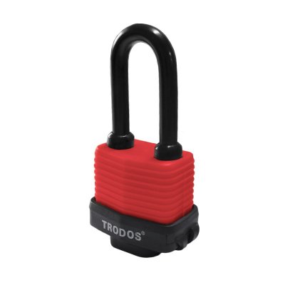 На картинке «Замок навесной Trodos ВС-SP-40L всепогодный, сталь, красный, блистер»