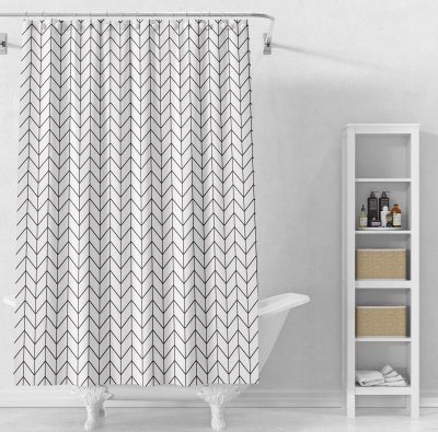 На картинке «Штора для ванной Delphinium "Грани" ПВХ 180х180см, 12 колец, мультиколор»