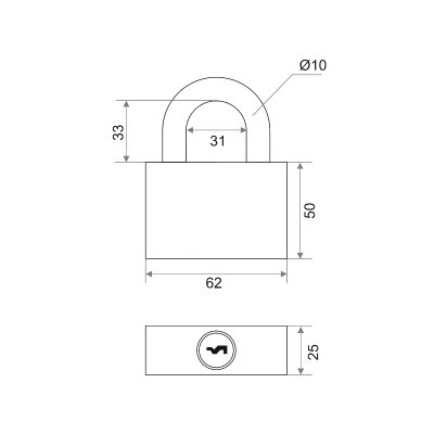 На картинке «Замок навесной "Trodos" (Box) BC-HG36-63 полимер»