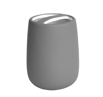 Стакан д/зубн. щеток керамика Soft серая B4333A-3G
