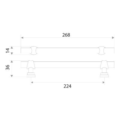 На картинке «Ручка-скоба DMZ-50039-224 (античное серебро)»