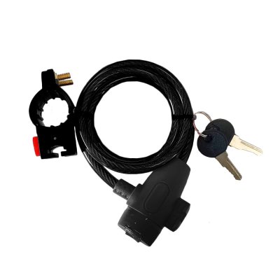 На картинке «Замок тросовый Trodos 83204 велосипедный 8х1000, 2 ключа, черный»