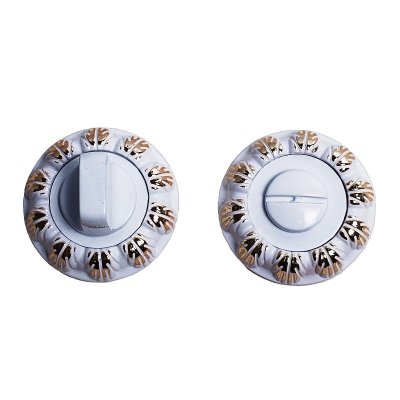 На картинке «Накладка поворотная "Trodos" BK04-AL WW/PB "эмаль" белый/золото»