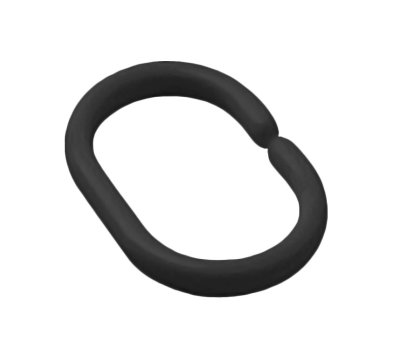 На картинке «Кольца для штор Delphinium 12 шт пластик, черный матовый»